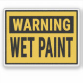 Warning Wet Paint Sign シール (正面)