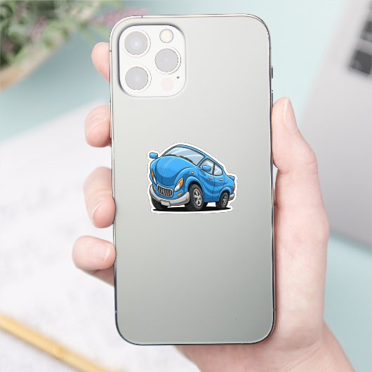 Warped Blue Cartoon Auto シール (スマートフォン)