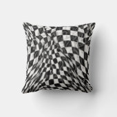 Warped Checkerboard Pattern | Soft Optical Illusio クッション (裏面)