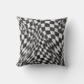Warped Checkerboard Pattern | Soft Optical Illusio クッション (正面)
