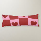 Warped Crimson Pink Checkerboard Pillow ボディピロー (裏面)