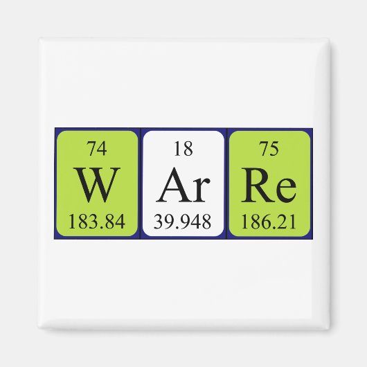 warre周期表名マグネット マグネット (正面)