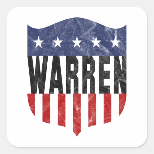 WARRENの星とストライプ スクエアシール (正面)