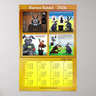 Warren Rabbit 2006カレンダーby Anjo Lafin ポスター