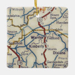 Warrior AL Vintage Map セラミックオーナメント<br><div class="desc">Warrior Alabama Christmas ornament made with vintage map from 1955.</div>