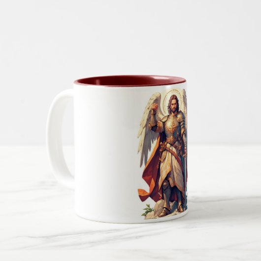Warrior Archangel Michael Coffee Mug ツートーンマグカップ (正面左)