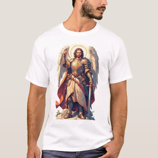 Warrior Archangel Michael Men's Tee Shirt Tシャツ (正面)