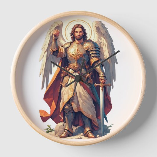 Warrior Archangel Michael Wall Clock 壁時計 (正面)