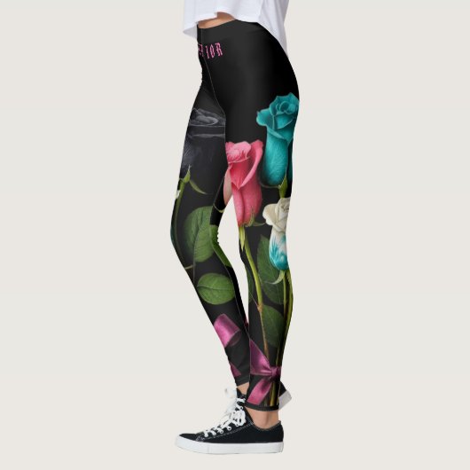 Warrior Cancer Awareness Leggings style 3 レギンス (左)