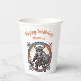 Warrior Fighter Knight Anime Chibi Gamer Birthday 紙コップ