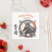 Warrior Fighter RPG Knight Anime Chibi Birthday スタンダードカクテルナプキン (インサイチュ)