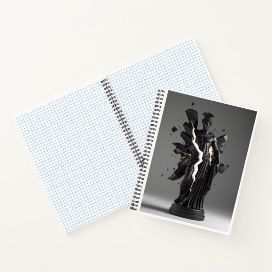 Warrior Geometric Graphite Abstract Notebook ノートブック (内部)