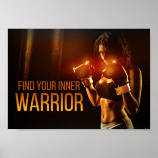 Warrior Gym Boxing Training Female Fighter Body ポスター