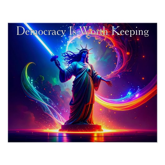 Warrior Lady Liberty Democracy Is Worth Keeping ポスター (正面)