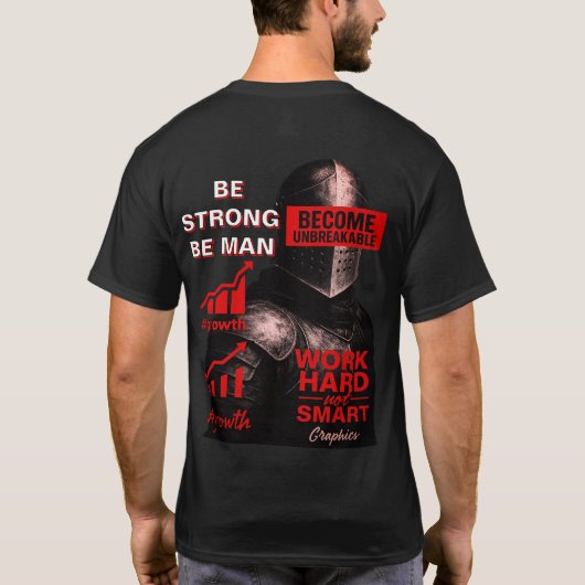 Warrior Motivational Quote T-Shirt Lead with Power Tシャツ (裏面)