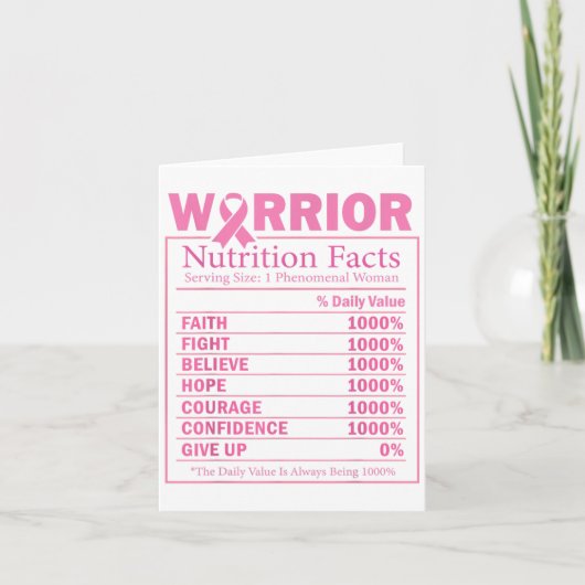 Warrior Nutrition Facts Breast Cancer Awareness  カード (正面)