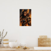 Warrior of Fire Fantasy Poster ポスター (キッチン)