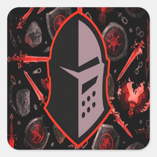 Warrior Quote Sticker  Motivation That Sticks スクエアシール (正面)