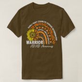 Warrior Rainbow Orange Ribbon ADHD Awareness Tシャツ (デザイン正面)