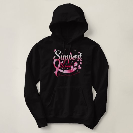 Warrior Support Squad Butterfly Breast Cancer Awar パーカ (デザイン正面)
