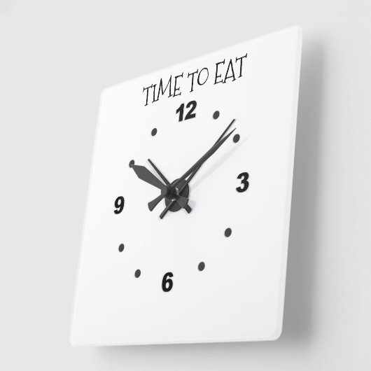 Warrior_Wares_Inc食べによる壁の時計までの時間 スクエア壁時計 (傾斜)