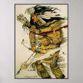 Warrior with Flaming Arrow Canvas Print ポスター (正面)