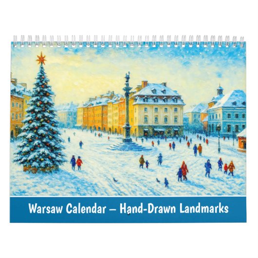 Warsaw Calendar – Hand-Drawn Landmarks カレンダー (カバー)