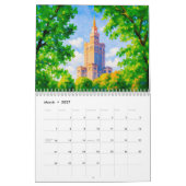Warsaw Calendar – Hand-Drawn Landmarks カレンダー (3月 2027)