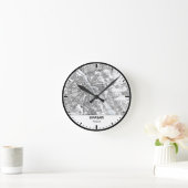 Warsaw Clock City Line Art ラウンド壁時計 (ホーム)