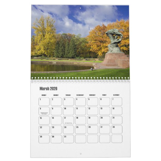 Warsaw-Poland Calendar カレンダー (3月 2026)