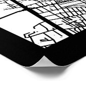 Warsaw Poland City Map ポスター (角)