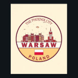 Warsaw Poland City Skyline Emblem ポスター<br><div class="desc">Warsaw minimalist,  colorful art design featuring monuments and landmarks of the city in Poland.</div>