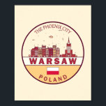 Warsaw Poland City Skyline Emblem ポスター<br><div class="desc">Warsaw minimalist,  colorful art design featuring monuments and landmarks of the city in Poland.</div>