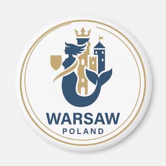 Warsaw Poland Europe マグネット (正面)