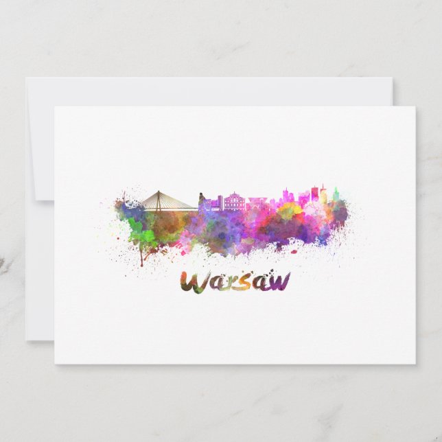 Warsaw skyline in watercolor (正面)