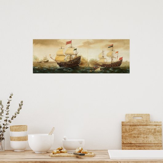Warships - Cornelis Verbeeck Fine Art Poster ポスター (キッチン)