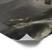 Warships in a Heavy Storm, Ludolf Bakhuysen, c. 16 ポスター (角)