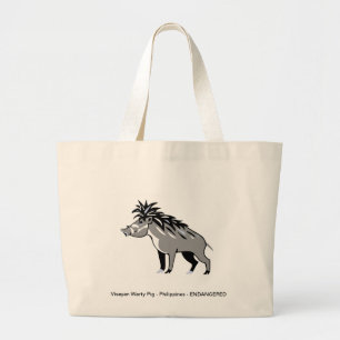 Warty Pig – 絶滅の危機に瀕した動物 – 保護 ラージトートバッグ