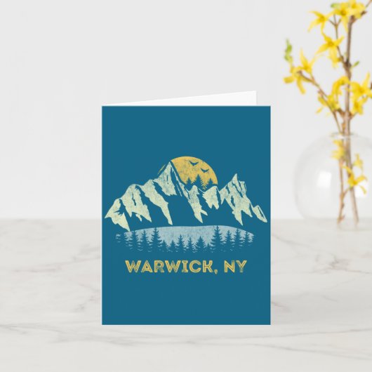 Warwick New York Mountain Sunset Sunrise Ny  カード (黄色い花)