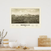 Warwick, NYパノラママップ – 1887 ポスター (キッチン)