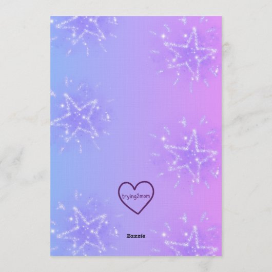 Was 6 Now 7, Pink Star 7th Birthday 招待状 (裏面)