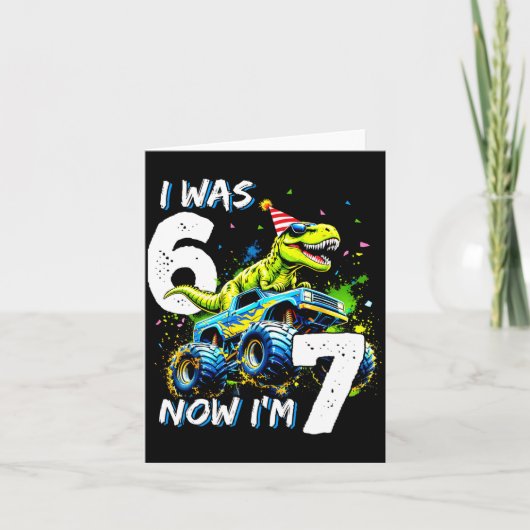 Was 6 Now I'm 7 Year Old Birthday 67 Monster Truck カード (正面)