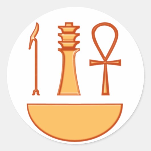 Was Djed Anch Symbol Triade ラウンドシール (正面)