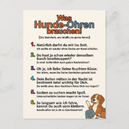 "Was Hundeohren brauchen"-Postkarte ポストカード