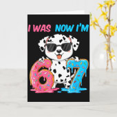Was six seven dalmatian dog 67 meme 7th birthday カード (黄色い花)