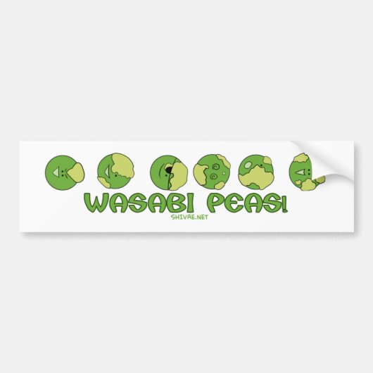 Wasabiのエンドウ豆! バンパーステッカー (正面)
