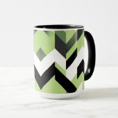 Wasabi Green Bold Chevron Geometric マグカップ (正面右)