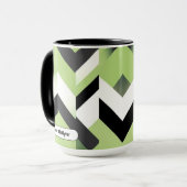 Wasabi Green Bold Chevron Geometric マグカップ (正面左)