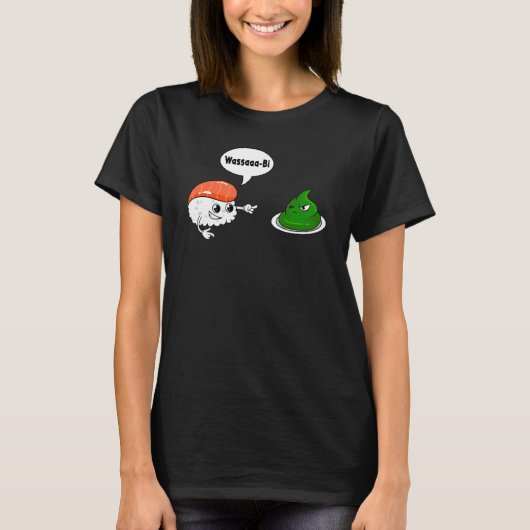 Wasabi Salmon Sushi Horseradish Spicy Paste Condim Tシャツ (正面)