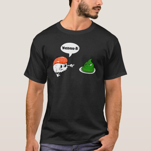Wasabi Salmon Sushi Horseradish Spicy Paste Condim Tシャツ (正面)